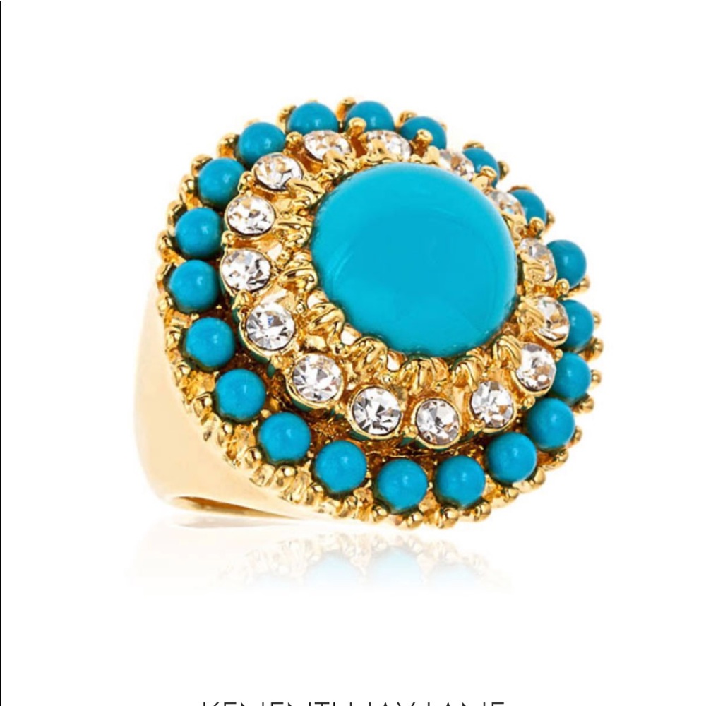 Kenneth J Lane Turquoise Crystal Tier Ring
